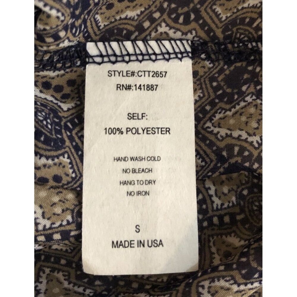 TCEC ~ Long Sleeve Blouse  ~ Size Small ~ Blue ~ Flare Sleeve ~ Shear - Picture 8 of 8